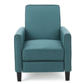 Modern Push Back Recliner Chair with Solid Rubber Wood Legs in Dark Teal, Upholstered in Polyester, 27.5' Width for Living Room and Bedroom