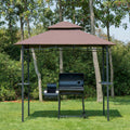 Grill Gazebo with Double Roof, Outdoor BBQ Canopy