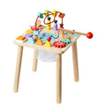 Montessori Activity Table for Toddler 1-3 Years Old, 8 in 1 Wooden Learn Activity Desk, Baby Play Table for Boys & Girls Aged 6+ Months, Great Birthday, Christmas, Children's Day Present