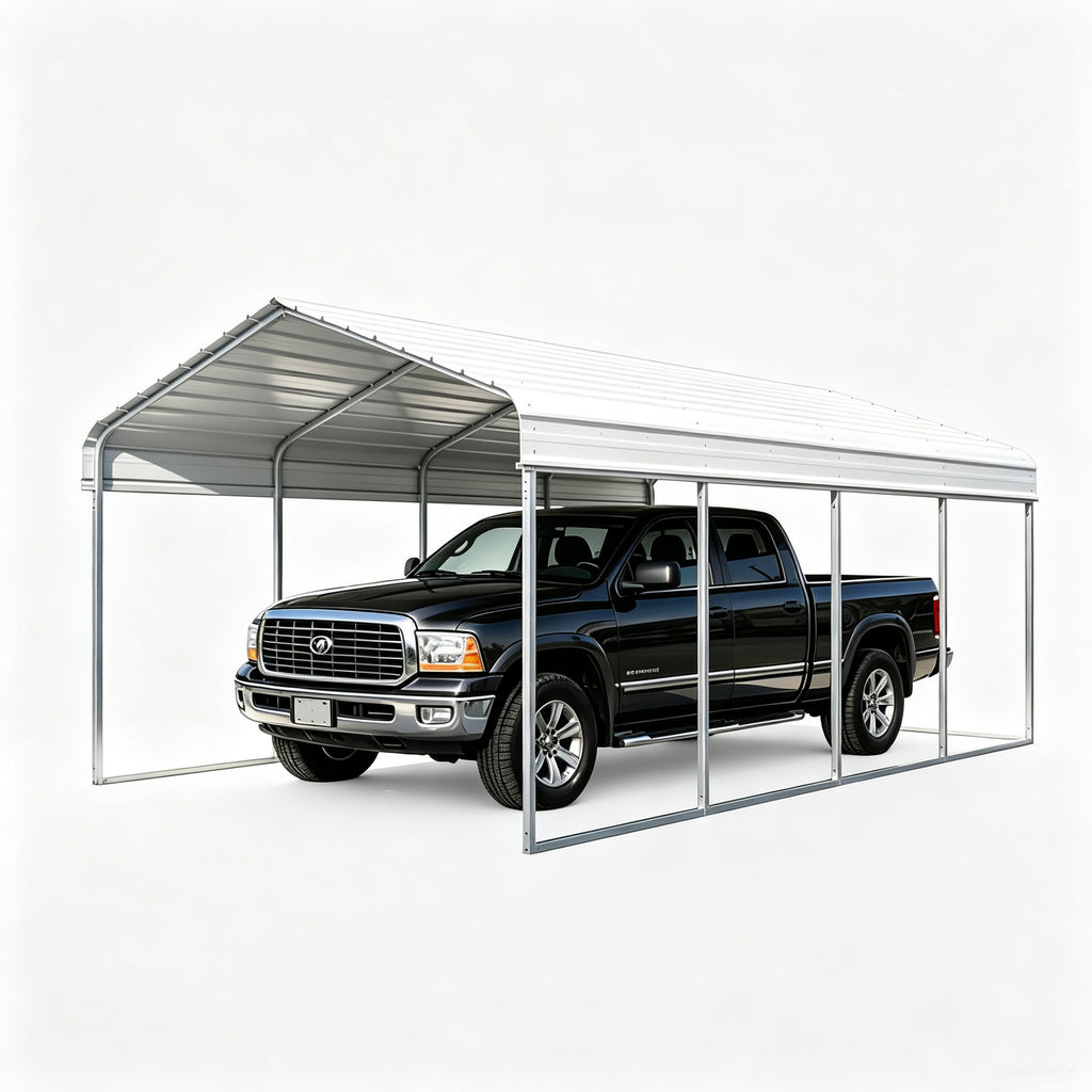 Heavy Duty Carport 10 x 20 Shelter - Perfect Solution for Vehicles, Boats & Equipment - Durable, All-Weather, Quick Assembly - Spacious, Secure, Reinforced - White