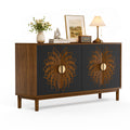 63'Sideboard/Dining Room Cabinet,Vintage-Style Decorative Storage Cabinet with Carved Doors,a Multifunctional Sideboard Ideal for Storage in Entryways,Living Rooms and Dining Rooms,63'L*15.7'W*32.7'H