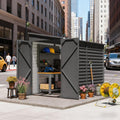 Dark Gray Outdoor Storage Shed with Foundation Kit, Lockable Doors and Gloves for Patio, Lawn