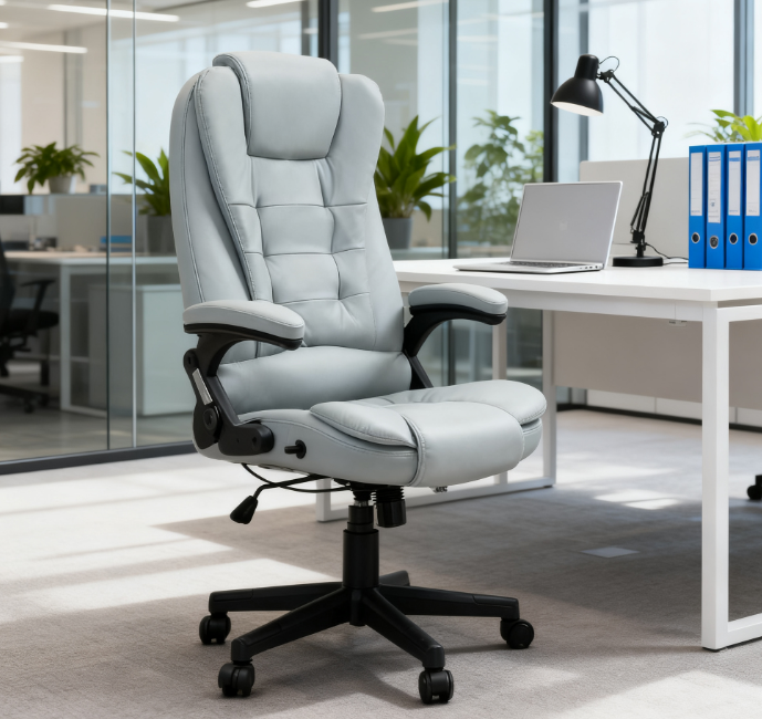 Microfiber Massage Desk Chair,Vibrating Massage Office Chair with Heat with Reclining Backrest