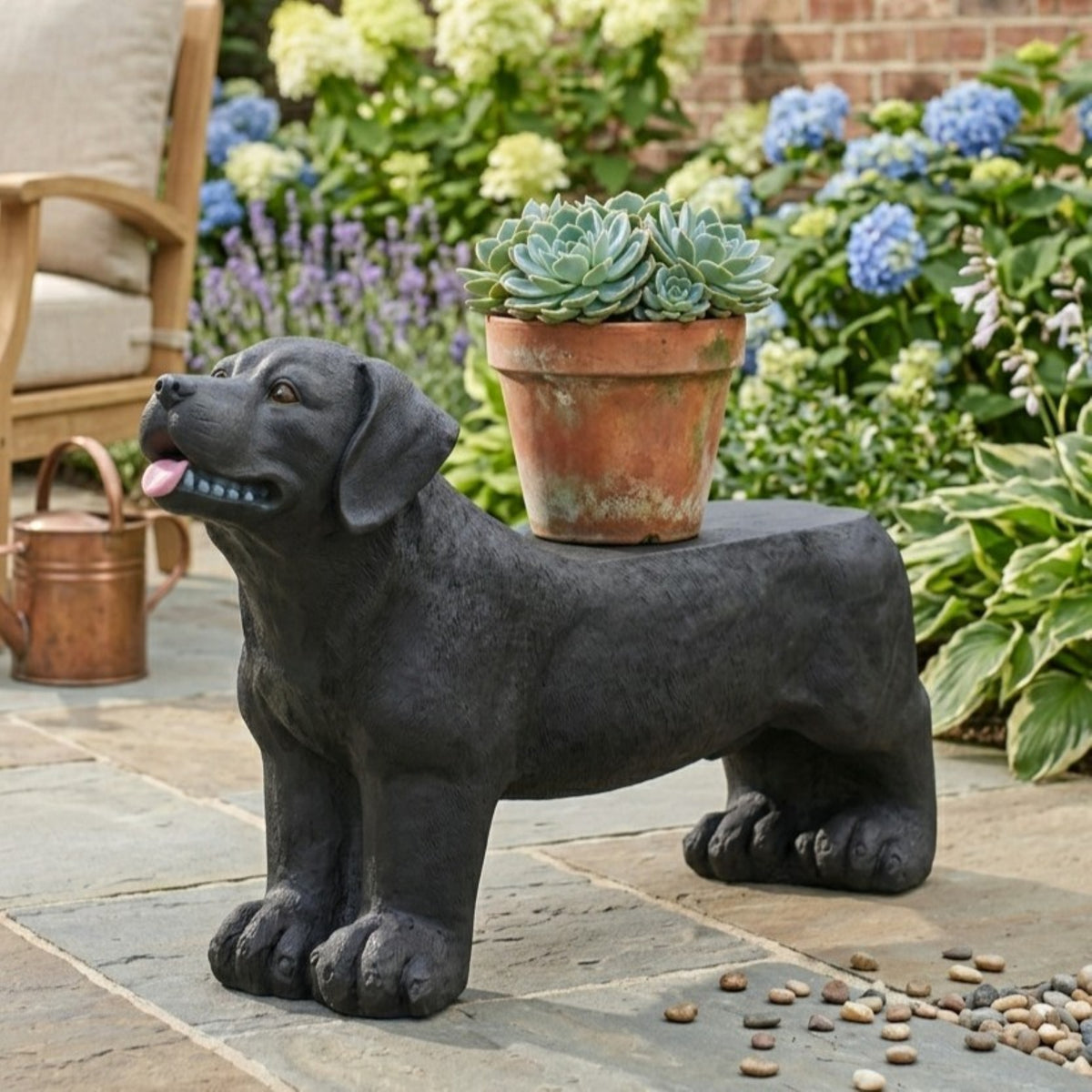 MGO DOG BENCH, Outdoor Bench, Matte Black + Black, No Assembly Required