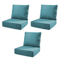 6' Thicker Outdoor Chair Cushion 3 Sets-24'x22'x6' Waterproof Patio Furniture Cushions with Removable Cover 28D High Density Sponge Filling Thicken Outdoor Patio Cushions-Peacock Blue