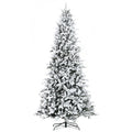 HOMCOM 9 Foot Pine Snow Flocked Artificial Christmas Tree with 616 Realistic Cedar Branches, Auto Open, Home Holiday Decoration, Green