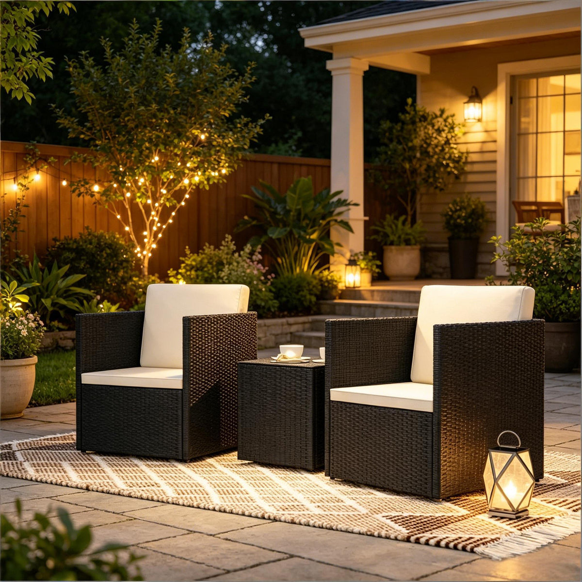 Outdoor Furniture Set,3 Piece Porch Furniture Set, Folding Bistro Furniture Set