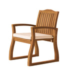 DELLA WOOD Armchair Set of 2 Outdoor Dining Chairs,Cream,KD