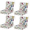 Outdoor Chair Cushions Set of 8, 19 x 19 x 4 Inch Tufted Seat Cushions with Ties, Waterproof Patio Chair Pads for Dining Chairs, Garden & Outdoor Furniture-Botanical Floral