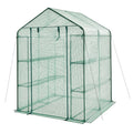 Walk-in Greenhouse, 55.5' x 56.1' x 78.7' Greenhouse for Outdoors with PE Cover, 2 Tiers 8 Shelves, Roll-Up Zipper Door, Walk in Green House, Portable Plant Garden Hot House for Backyard Outside
