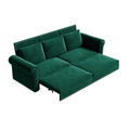 93.7 ' King Pull Out Sofa Bed, 3-in-1 Velvet Convertible Sleeper Sofa with Nailhead Trim & Rolled Arm, Multi-Functional Sofa Bed for Living Room,Bedroom,Apartment,Office,Green