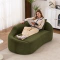 Old Sku: W2231P401728 Compression Curved Chaise Longue Chair Indoor, Modern Chenille Couch with Deep Seat Sofa Bed with 1 Pillow, Sleeper Sofa Couch for Living Room, Bedroom, Apartment, Green