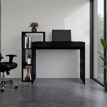 Venetie Desk, 3 Shelves, Black Wengeu