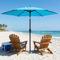 Outdoor Patio Umbrella, 7.5' Patio Umbrella, Market Umbrella, Large Outdoor Umbrella, Metal Pole Umbrella with Push Button Tilt and Crank, Polyester Canopy