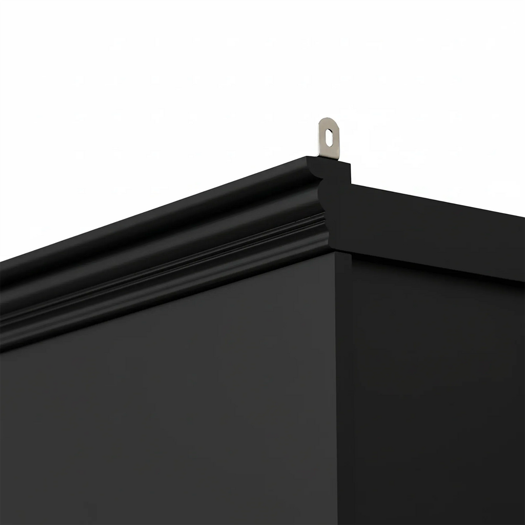 78.75''H 4-Tier Display Shelf, with 5-Colors Dimmable Ceiling Light, Freestanding Farmhouse Bookcases with Storage & Doors, Bookshelf with Adjustable Glass Shelves for Home & Office - Black - Eloy Royal