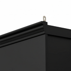 78.75''H 4-Tier Display Shelf, with 5-Colors Dimmable Ceiling Light, Freestanding Farmhouse Bookcases with Storage & Doors, Bookshelf with Adjustable Glass Shelves for Home & Office - Black - Eloy Royal