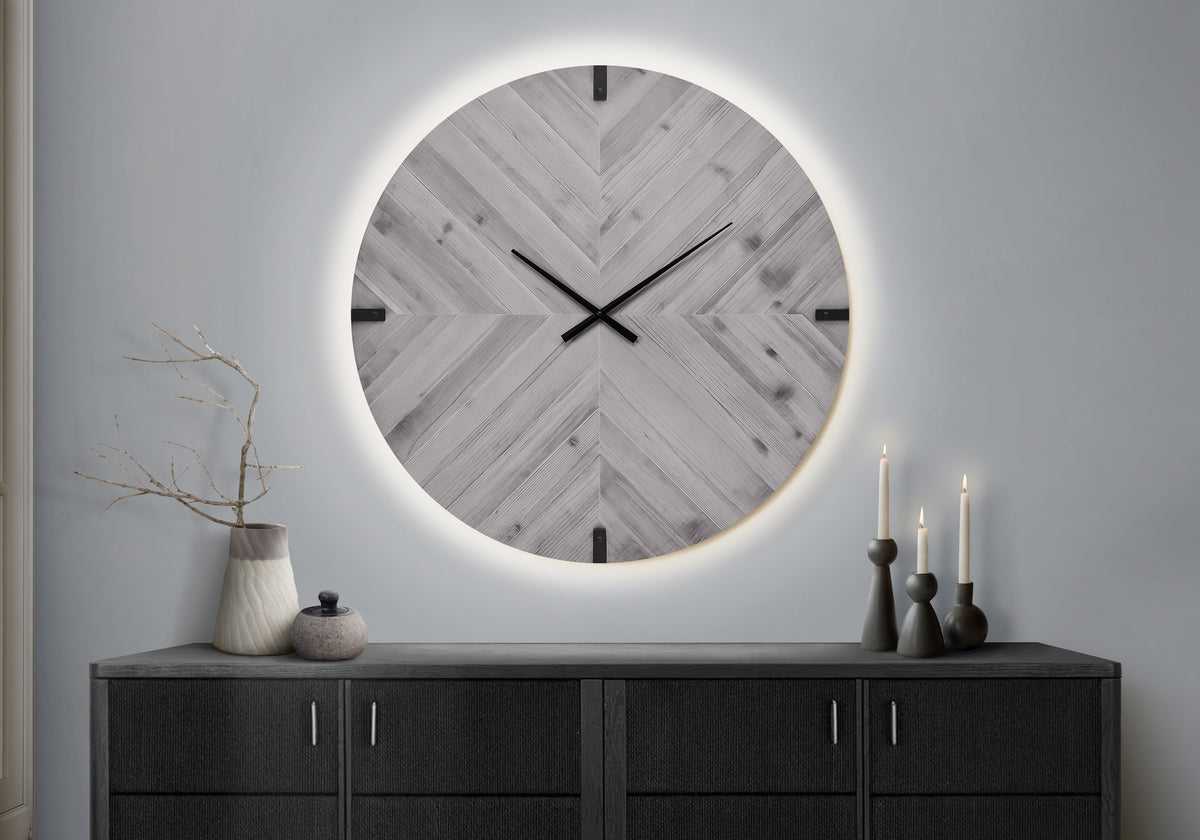 Clocks, 30' Round, Large Oversized, Wall Clock, Grey, Contemporary, Modern