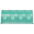 Walk-in Tunnel Greenhouse, 14.8 x 6.6 x 6.6 ft Portable Plant Hot House w/ Galvanized Steel Hoops, 1 Top Beam, Diagonal Poles, Zippered Door & 8 Roll-up Windows, Green