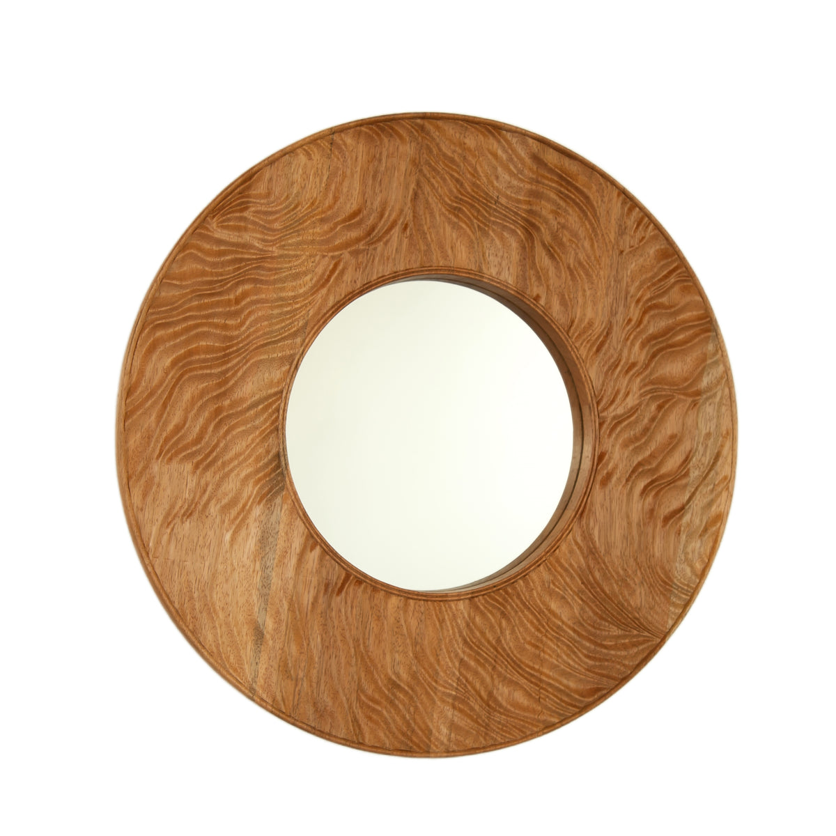 24'' Ring Mirror, Wall-mounted Vintage Circle Solid Rosewood Decorative Mirror, Round Mirror, Suitable for Bathroom, Bedroom, Living Room, Entryway, etc.