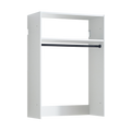 Devi White Wall Mounted Wood Closet System with Modular Versatility and Clean Finish