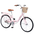 24 Inch Single Speed Folding Lady Bike , Durable Steel Frame,Compact Design for Easy Storage and Commuting