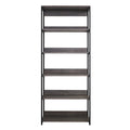 Monica Wood and Metal Walk-in Closet with Five Shelves in Rustic Gray, Solid Wood Construction