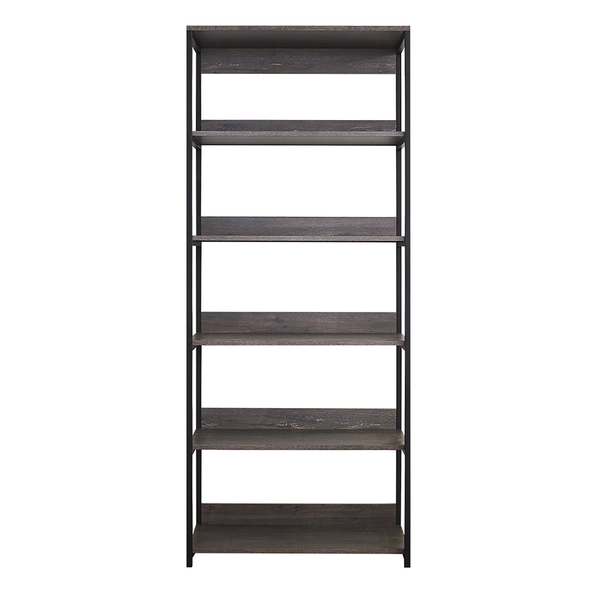 Monica Wood and Metal Walk-in Closet with Five Shelves in Rustic Gray, Solid Wood Construction