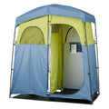 Camping Shower Tent, 2-Room Portable Privacy Tent Changing Room with Shower Bag, Ground Stakes, Ropes, Carry Bag, and Support Poles, 150D Oxford Fabric with Silver Coating, for Camping, Fishing