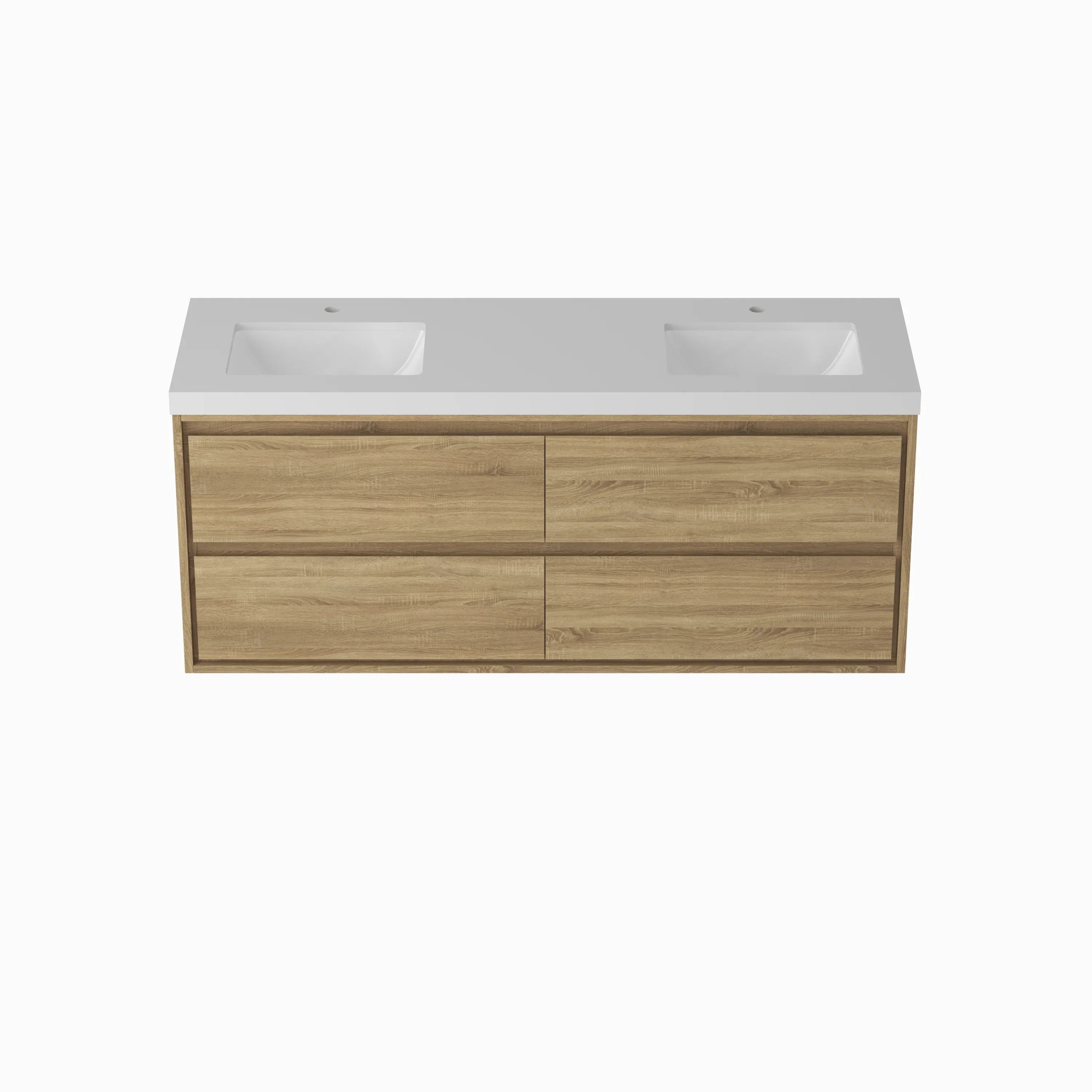 60' Bathroom Vanity Cabinet,Bathroom Wall-Mount Cabinet with Double Basins Sink - Eloy Royal