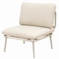 Modular Patio Armless Sofa Chair with 4' Thick Cushion & Weather-Resistant Steel Frame in Off White