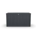 180 Gallon Large Outdoor Storage XXL Deck Box for Patio Furniture, Outdoor Cushions, Garden Tools and Sports/Pools Equipment, Waterproof Resin, Lockable, Black