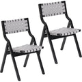 Wood Folding Chairs, Foldable Chairs Wooden Indoor Stackable Dining Chairs for Kitchen & Dining Room Chair Woven Seat & Webbing Back, Dining Chair Set of 2