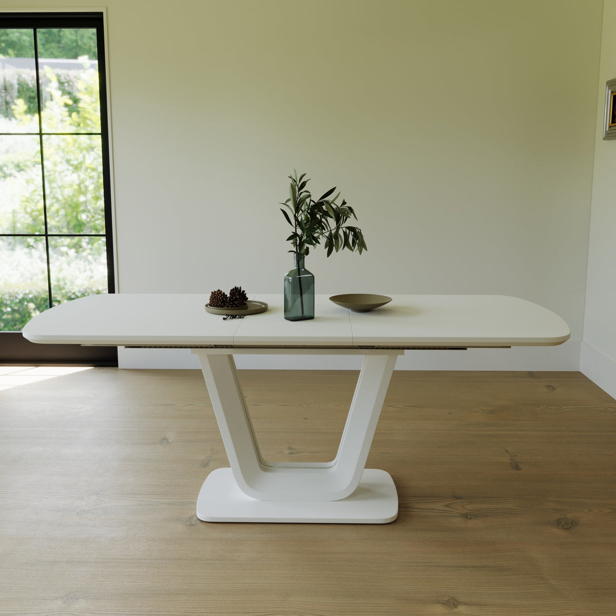 62.99-78.74' grey white dining table, MDF kitchen dining table, and modern industrial style expandable dining table with U-shaped legs, suitable for home and office use