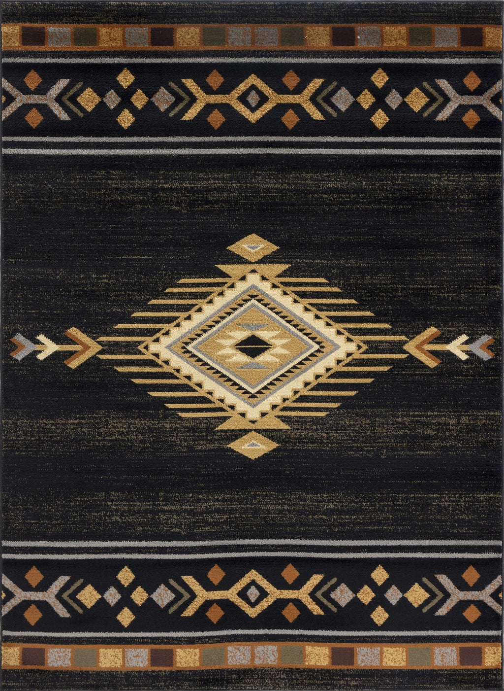 Chiara Southwest Area Rug, Black, 7 ft 10 in x 10 ft 3 in
