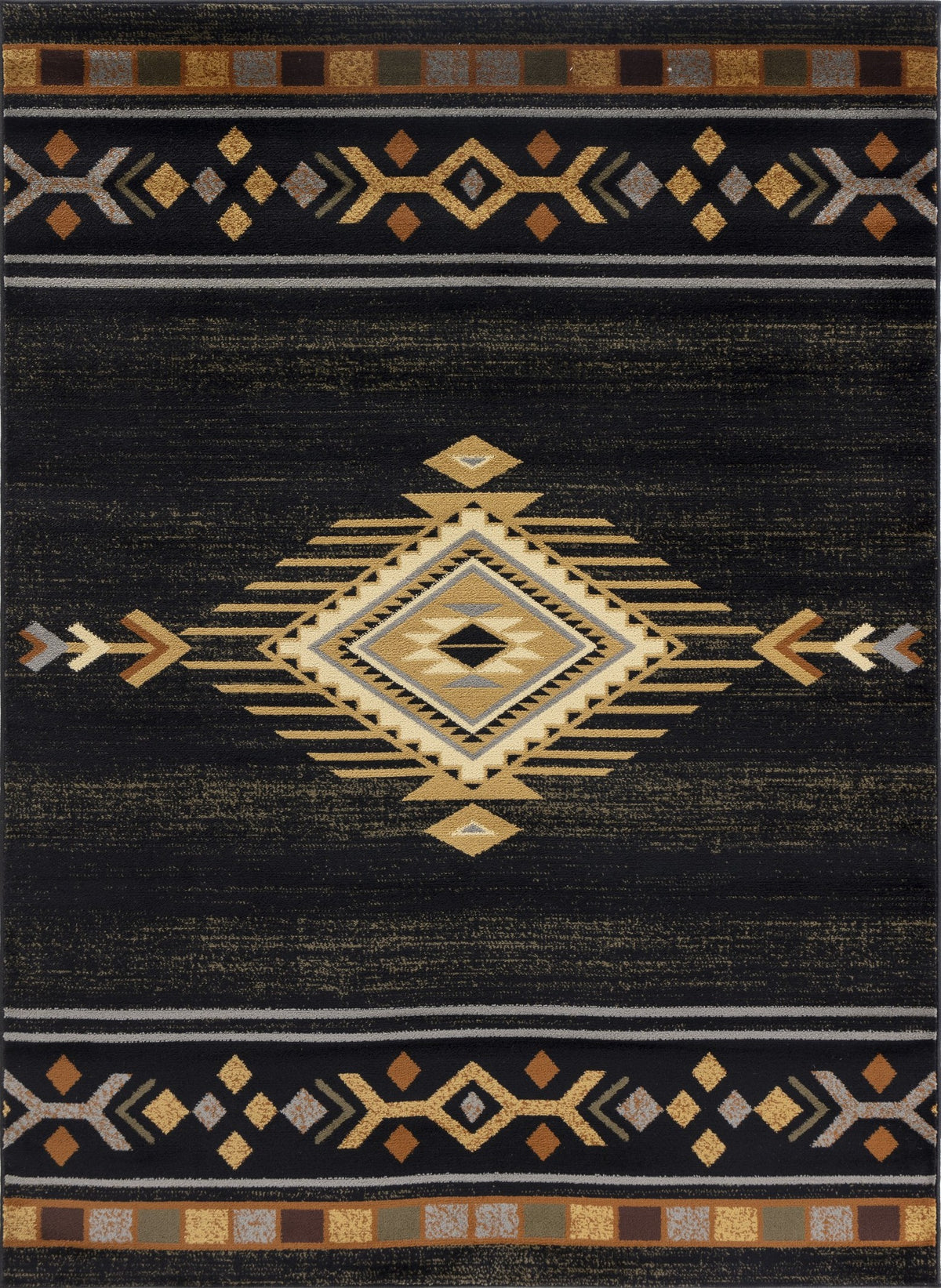 Chiara Southwest Area Rug, Black, 7 ft 10 in x 10 ft 3 in