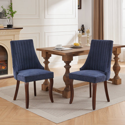 Rayon Cloth Flocking Linen Dining Chairs Channel Kitchen Dinner Chair Comfy Fabric