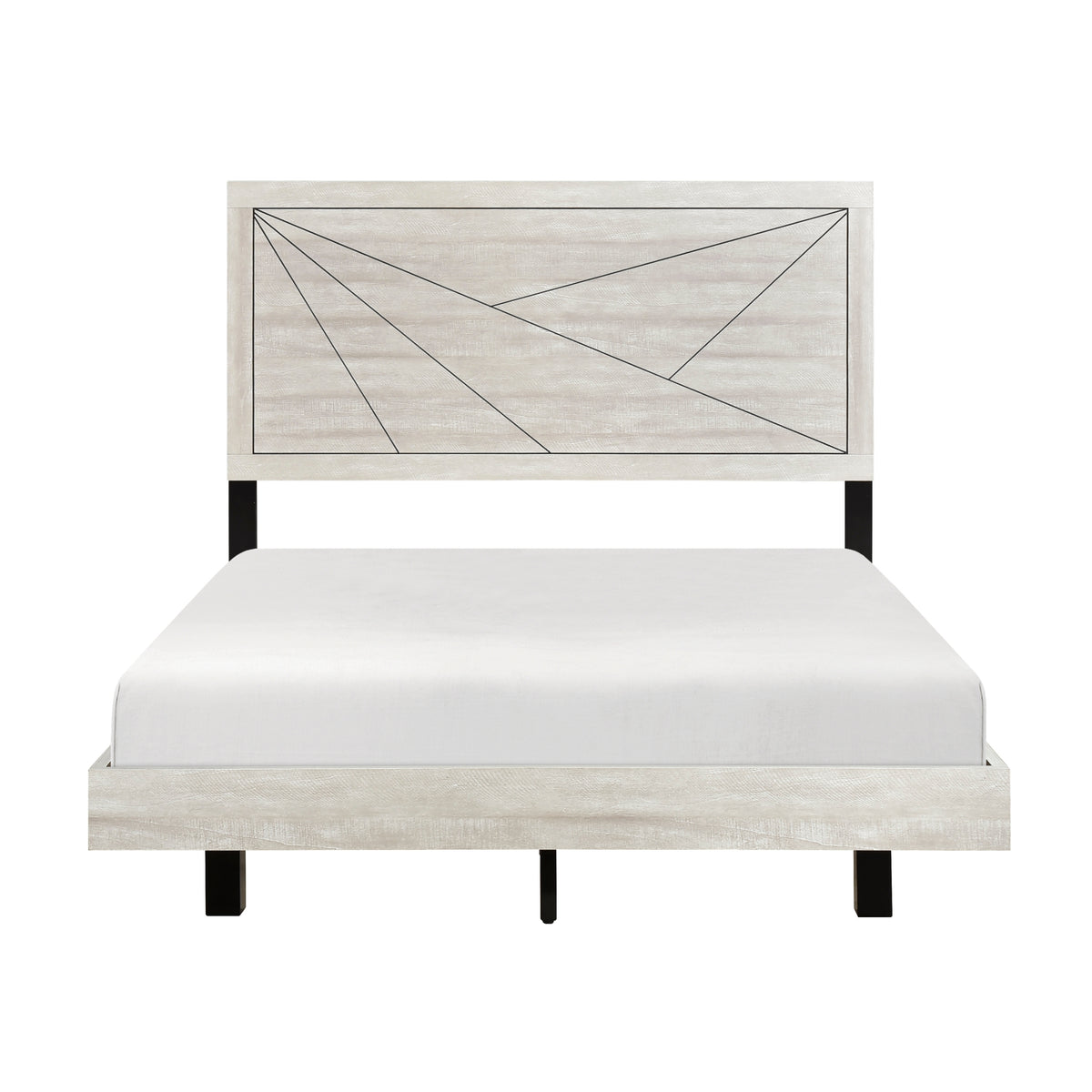 Bed California King Bedroom Engineered Wood Contemporary Dusty gray oak