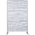 Outdoor & Indoor Privacy Screen Metal Privacy Screen 76' H×48' W, Freestanding Decorative Privacy Screen for Deck Balcony Patio, Privacy Fence Panels for Outside Lawn Garden PS109 WHITE