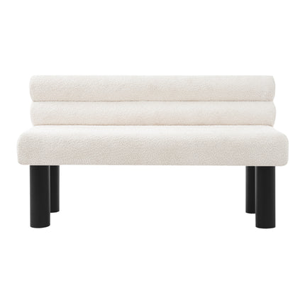 Upholstered Dining Bench, End of Bed, Entryway Bench, Ottoman for Dining Room, Bedroom, Living Room, Rubber Wood Leg 300 LBS Support, Beige