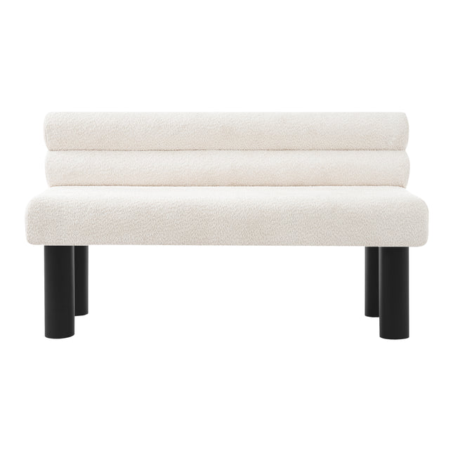 Upholstered Dining Bench, End of Bed, Entryway Bench, Ottoman for Dining Room, Bedroom, Living Room, Rubber Wood Leg 300 LBS Support, Beige