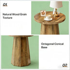 Wooden Coffee Table,Small End Table,Side Table,Round Reading Table - Eloy Royal