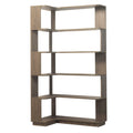 Dark Brown 5-Tier L-Shaped Corner Bookshelf for Living Room, Bedroom, Home Office with Anti-Tip Safety Features, 90cm Extended Wooden Display Shelf