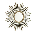 33'' Gemme Mirror, Luxury Style PU Sunburst-shaped Art Decorative Mirror, Suitable for Bathroom, Bedroom, Living Room, Corridor, Entryway, etc.