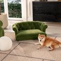 Kiki 36.5' Chesterfield Dog Sofa Bed, Medium, Olive Green Performance Velvet