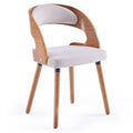 Wood Dining Chairs, Modern Upholstered Dining Chairs with Curved Backrest for Kitchen, Dining Room, Living Room