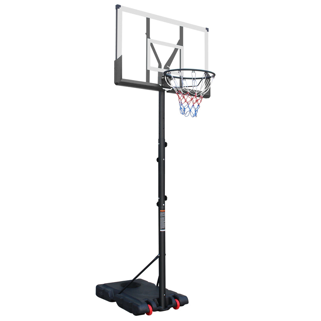Basketball Hoop 5.73-10FT Height Adjustable Portable Basketball Goal for Indoor Outdoor Basketball Stand 44in Backboard with Wheels White