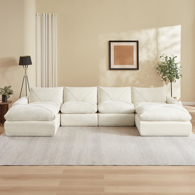 Modern minimalist chenille combination sofa with spacious and comfortable living room sofa