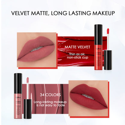 Matte No Stain On Cup Non-fading Lip Lacquer Matte Liquid Lipstick