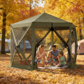 Spacious Camping Canopy Screen House,Outdoor Pop Up Gazebo Screen Tent