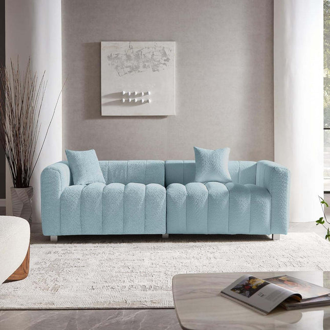 83.46 in in Premium Velvet Sofa 3-Seater Loveseat with Modern Bubble Upholstered